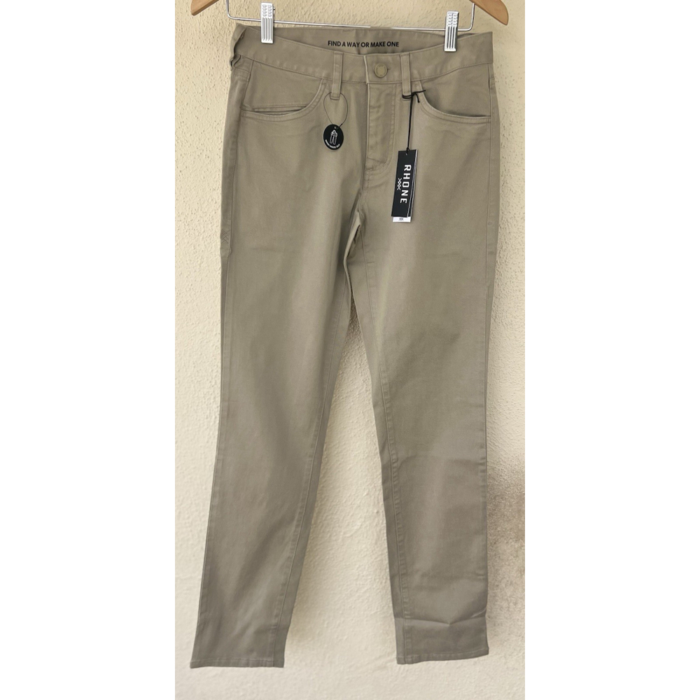 NWT Rhone Pants Mens 28x32 Everyday Twill Five Pocket Khaki Slim Stretch